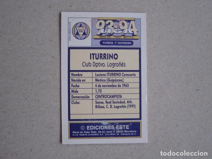 Cromos de f&uacute;tbol: ESTE 93-94 ITURRINO LOGRO&Ntilde;ES D 1993-1994 - Foto 2