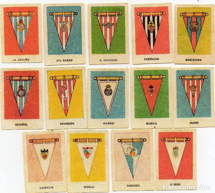 Cromos de Futebol: bruguera, los 14 banderines de 1&ordm; division 1944,
