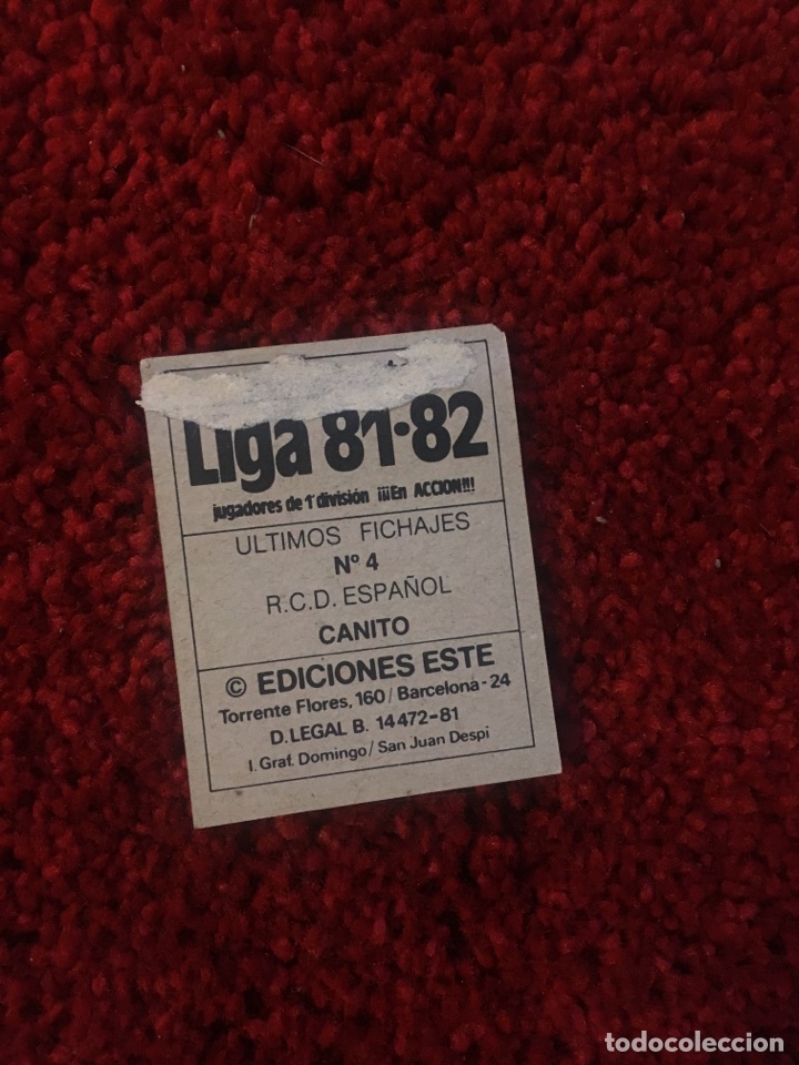 Cromos de f&uacute;tbol: Canito 1981 1982 este 81 82 despegado - Foto 2