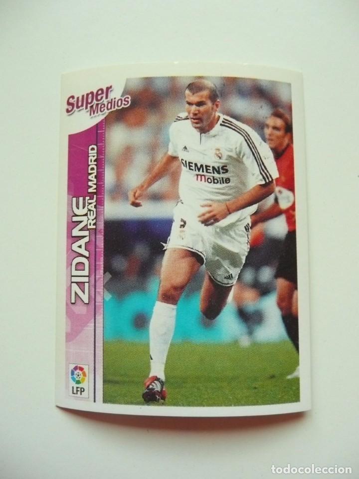 Cromos de f&uacute;tbol: 32 ZIDANE REAL MADRID SUPER MEDIOS PANINI SUPERLIGA 2003 2004 03 04 SIN PEGAR NUEVO EQUIPO