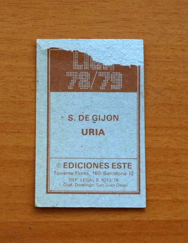 Cromos de f&uacute;tbol: Sporting de Gij&oacute;n - Uria - Ediciones Este 1978-1979, 78-79 - Foto 2