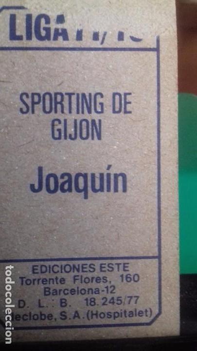 Cromos de f&uacute;tbol: EDICIONES ESTE 77 78 1977 1978 joaquin sporting DESPEGADO - Foto 2