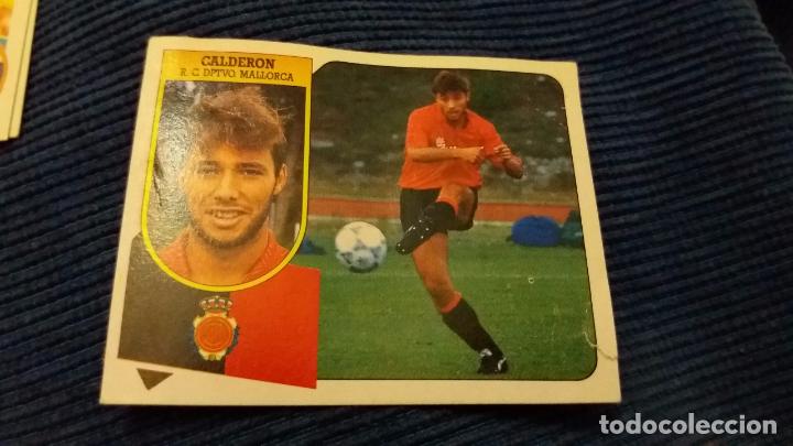 Cromos de f&uacute;tbol: 91/92 ESTE. Real mallorca Calder&oacute;n error IMPRESION tri&aacute;ngulo negro - Foto 1