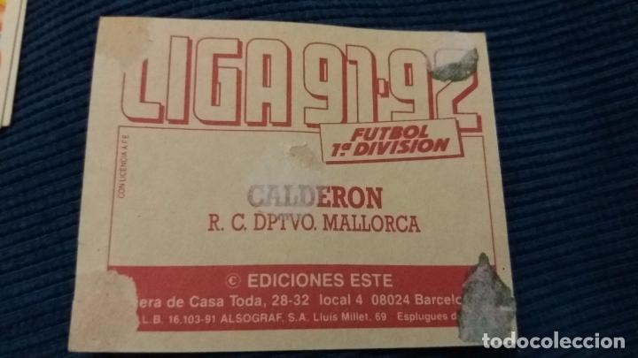 Cromos de f&uacute;tbol: 91/92 ESTE. Real mallorca Calder&oacute;n error IMPRESION tri&aacute;ngulo negro - Foto 4