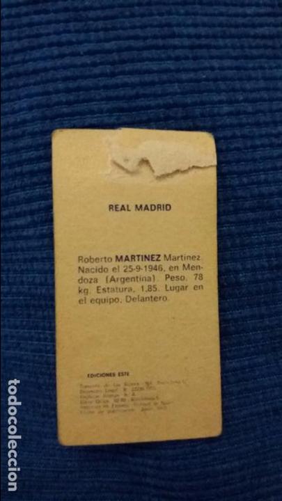 Cromos de f&uacute;tbol: 75/76 ESTE. REAL MADRID martinez ERROR de corte superior - Foto 2