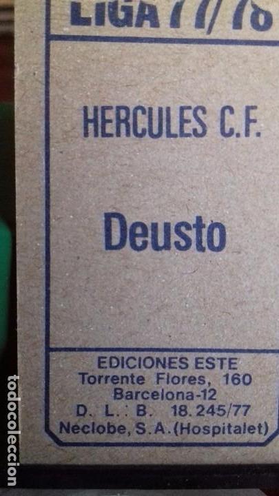 Cromos de f&uacute;tbol: ESTE 77/78/ HERCULES / DEUSTO/ DESPEGADO/ - Foto 2