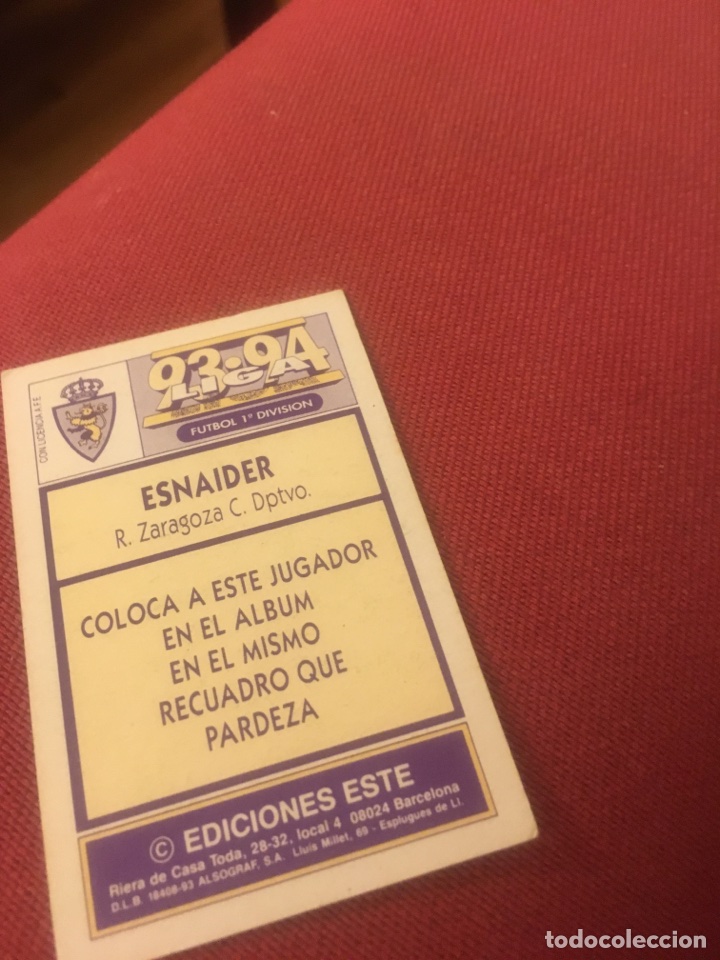 Cromos de f&uacute;tbol: Esnaider 1993 1994 este - Foto 2
