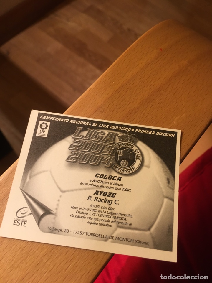 Cromos de f&uacute;tbol: Ayoce 2003 2004 este 03 04 - Foto 2