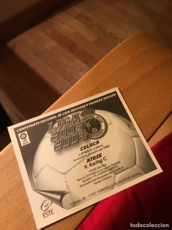 Cromos de f&uacute;tbol: Ayoce 2003 2004 este 03 04 - Foto 1