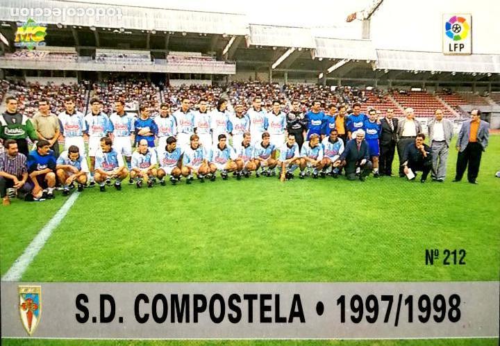 Fu&szlig;ball-Sticker: 212 Plantilla Alineacion - S.D. Compostela - Con cuadro - Mundicromo MC Fichas Liga 1997 1998 97 98