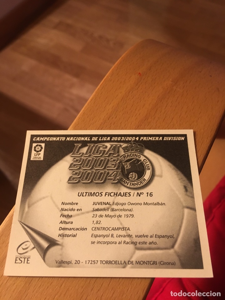 Cromos de f&uacute;tbol: Juvenal este 2003 2004. Este 03 04 - Foto 2