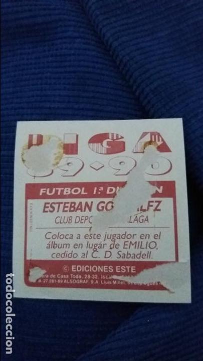 Cromos de f&uacute;tbol: 89/90 ESTE. Coloca MALAGA esteban Gonz&aacute;lez - Foto 2