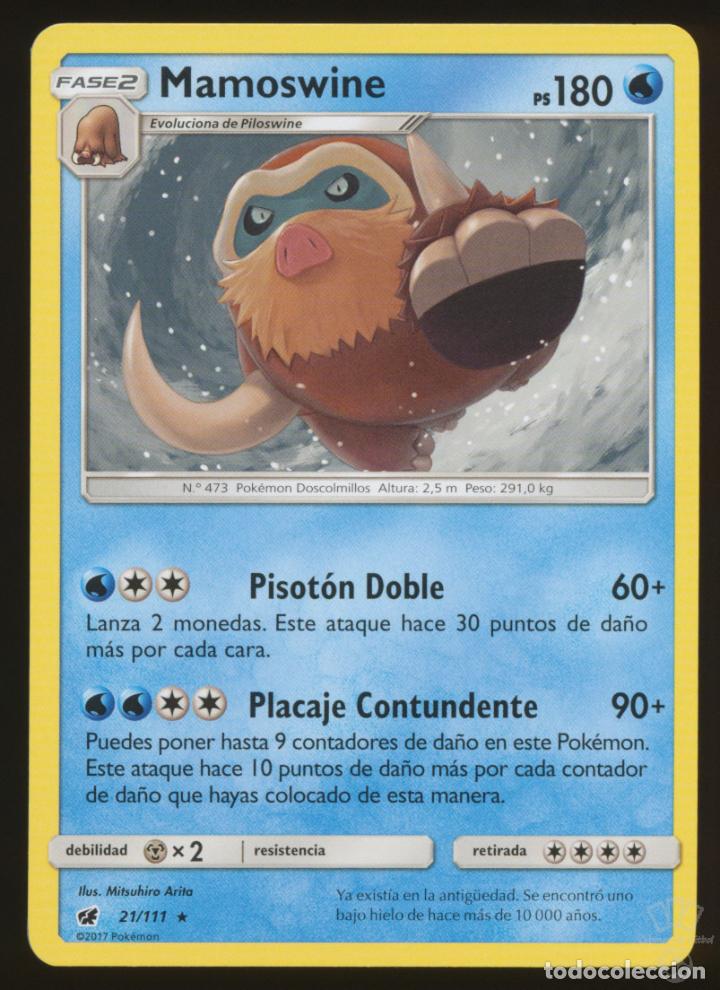Cromos de F&uacute;tbol: #21/111. MAMOSWINE (Rara) - S&L Invasion Carmesi (Crimson Invasion) - Pokemon Trading Card/Carta