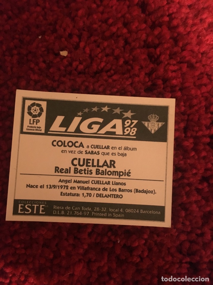 Cromos de f&uacute;tbol: Cu&eacute;llar 1997 1998 este 97 98 coloca - Foto 2