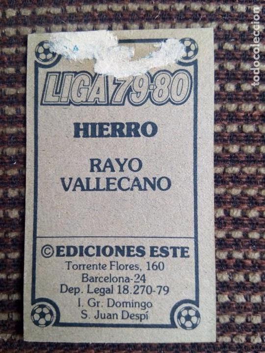 Cromos de f&uacute;tbol: Este 79 80 hierro del rayo vallecano - Foto 2