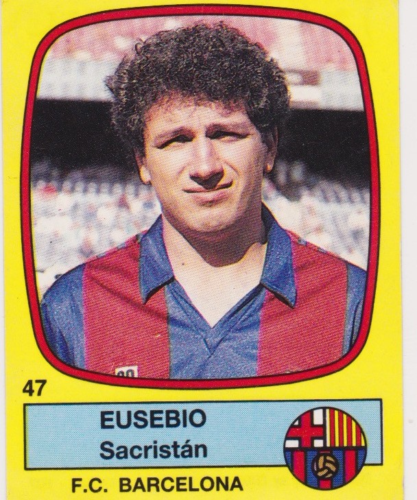 Cromos de f&uacute;tbol: BAR&Ccedil;A: Cromo de EUSEBIO. PANINI F&Uacute;TBOL 89 - Foto 1