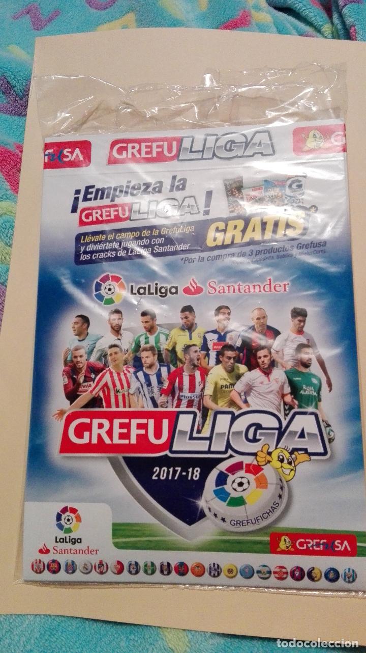 Cromos de F&uacute;tbol: PISTA DE JUEGO GREFUSA GREFUCHAPAS ALBUM LIGA 2017/2018 NUEVO SIN USAR