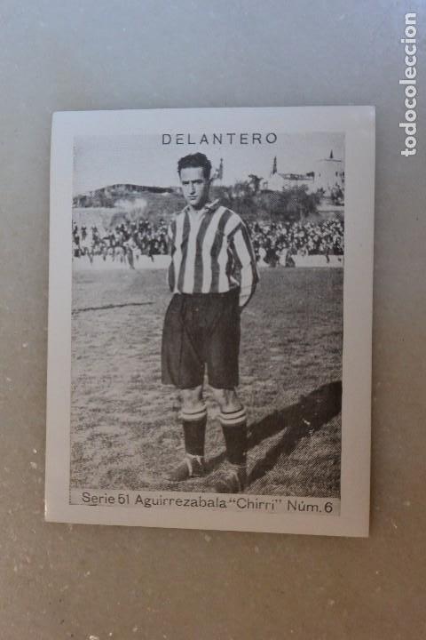 Cromos de f&uacute;tbol: CROMO FUTBOL AGUIRREZABALA CHIRRI. CUPON PENINSULAR 1932