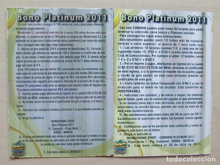 Fu&szlig;ball-Sticker: BONO PLATINUM 2011 FICHAS ALBUM MUNDICROMO 2010 2011 10 11
