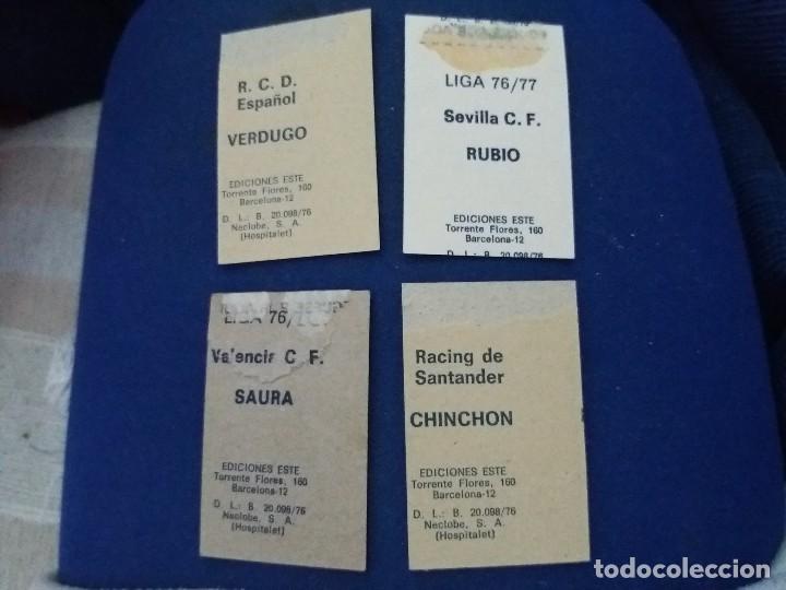 Cromos de f&uacute;tbol: 76/77 ESTE. LOTE 4 CROMOS ERROR CORTE TRASERA - Foto 1
