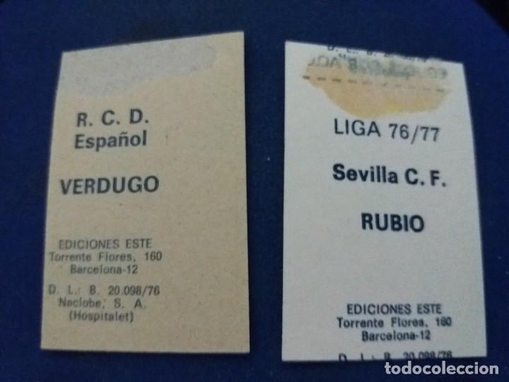 Cromos de f&uacute;tbol: 76/77 ESTE. LOTE 4 CROMOS ERROR CORTE TRASERA - Foto 3
