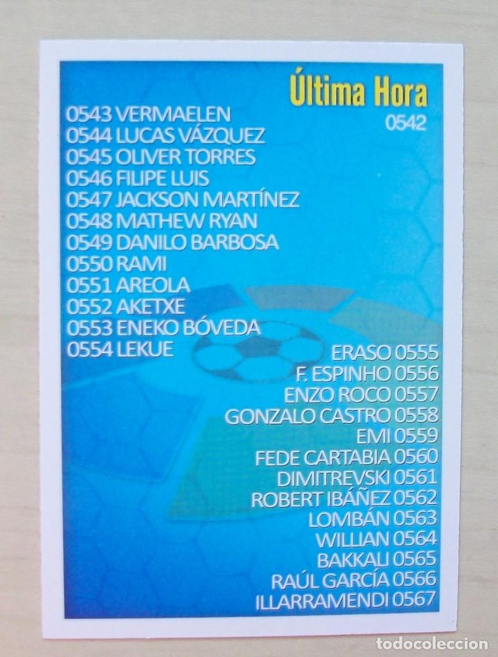 Cromos de F&uacute;tbol: 542 FICHA ULTIMA HORA MUNDICROMO 2015 2016 15 16