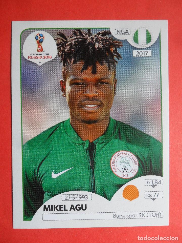 Football Stickers: STICKER - FIFA WORLD CUP RUSSIA RUSIA 2018 - 345 MIKEL AGU - NIGERIA - 18 - PANINI