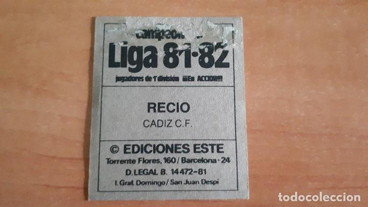 Cromos de f&uacute;tbol: Cromo Recio 81-82 edici&oacute;n Este - Foto 2