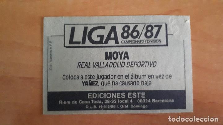 Cromos de f&uacute;tbol: Cromo Moya 86-87 edici&oacute;n Este - Foto 2