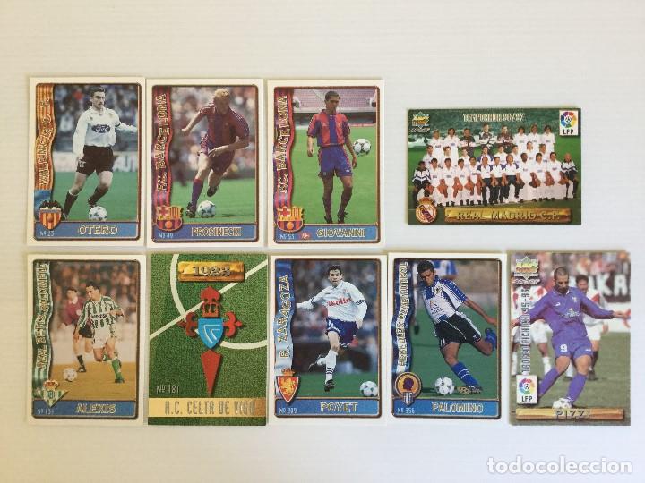 Fu&szlig;ball-Sticker: Lote de 9 cromos Fichas de la Liga 96/97 Mundi Cromo