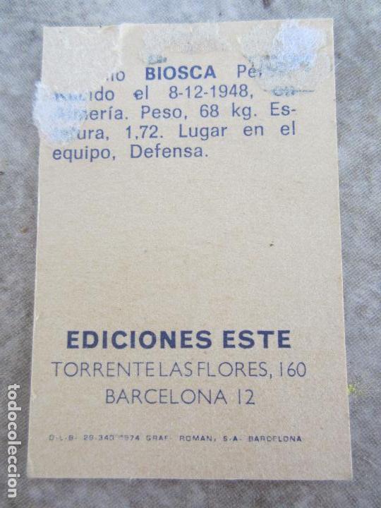 Cromos de f&uacute;tbol: cromo , ediciones este , 1974, biosca , betis - Foto 2
