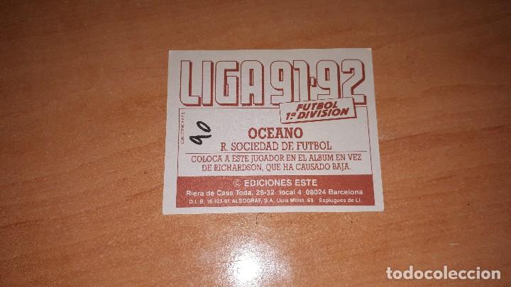 Cromos de f&uacute;tbol: Cromo Oceano 91-92 - Foto 2