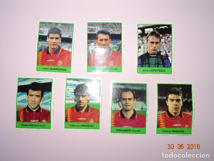Cromos de F&uacute;tbol: Antiguos 7 Cromos Premium BOLLYCAO Seleccion Espa&ntilde;ola Futbol -  Campeonato Mundial  USA 1994