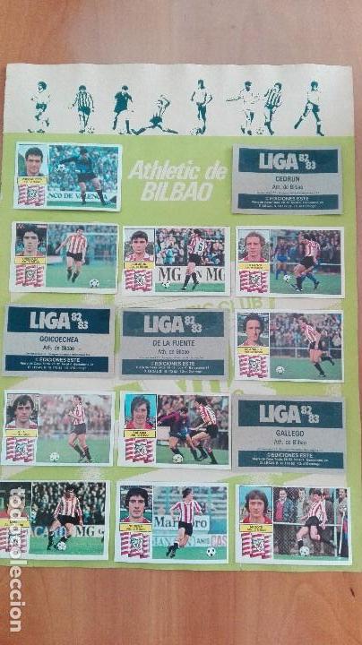 Cartes &agrave; collectionner de Football: CROMOS FUTBOL LIGA ATHLETIC BILBAO HOJA COMPLETA EDICS ESTE TEMP 1982 1983 82 83, 4 CROMOS SIN PEGAR