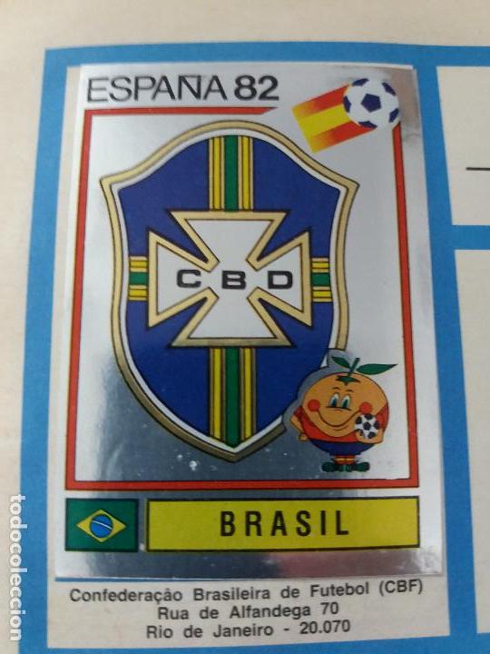 Figurine di Calcio: MUNDIAL ESPA&Ntilde;A 82 PANINI RECORTADO ESCUDO selecci&oacute;n brasil. LEER