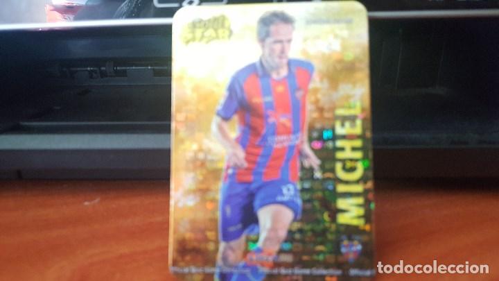 Cromos de F&uacute;tbol: MUNDICROMO LAS FICHAS DE LA LIGA 2013 OFFICIAL QUIZ GAME COLLECTION GOLD STAR MICHEL FONDO LETRAS