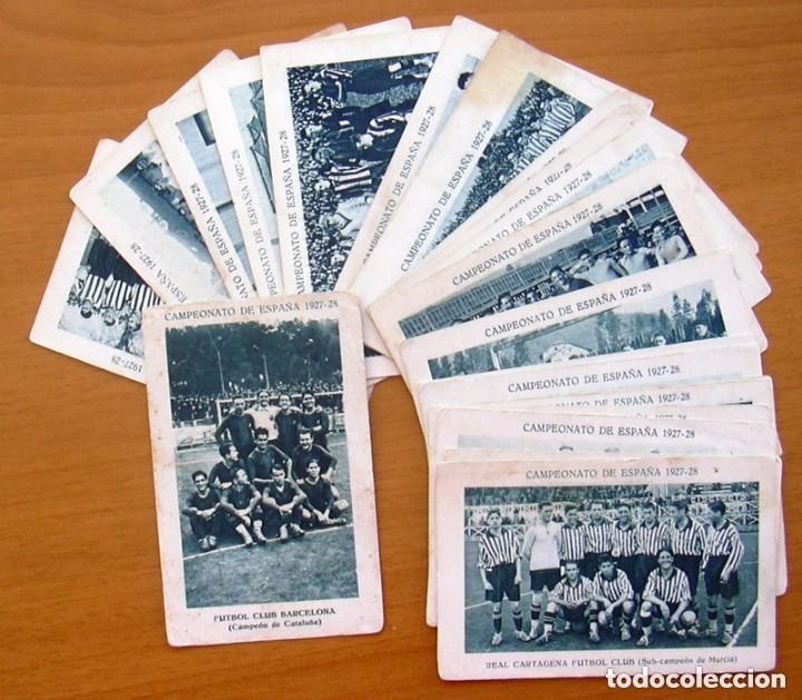 Cromos de F&uacute;tbol: Campeonato de Espa&ntilde;a A&ntilde;o 1927-1928, 27-28 - Colecci&oacute;n completa 21 cromos - ver fotos interiores
