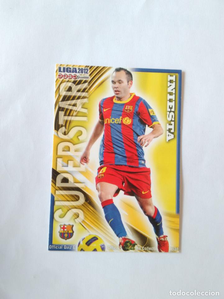 Nº 25 ANDRÉS INIESTA SUPERSTAR (F.C. BARCELONA, BARÇA) CROMO FICHAS LIGA  11-12 MUNDICROMO 2011-2012