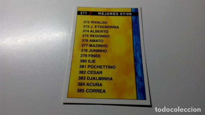 Cromos de F&uacute;tbol: 371 INDICE MEJORES 97/98 MUNDICROMO FICHAS DE LA LIGA 1998 1999 98 99 ALBUM NO ESTE PANINI