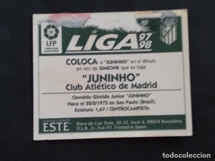Cromos de f&uacute;tbol: COLOCA JUNINHO ATHLETIC BILBAO ESTE 97 98 - Foto 2