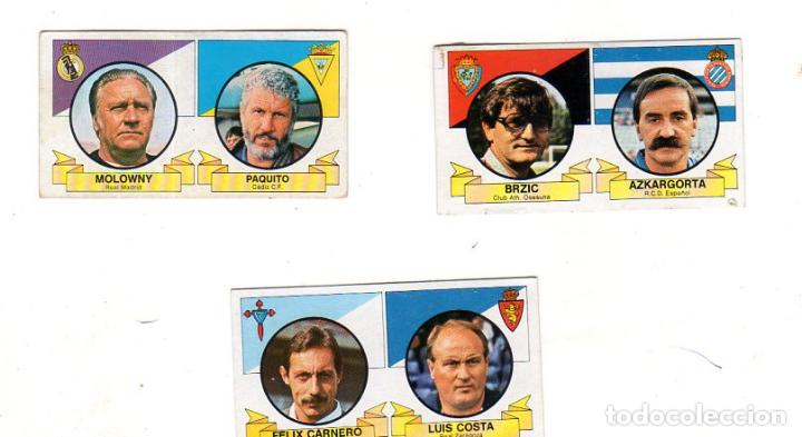 Cromos de Futebol: LIGA 85/86. LOTE DE 3 CROMOS. ENTRENADORES. EDICIONES ESTE. DESPEGADO Y SIN PEGAR. VER FOTOS.