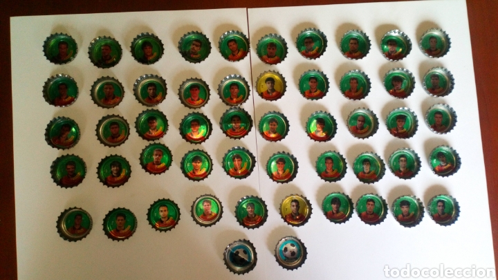 Cromos de f&uacute;tbol: Chapas Coca Cola selecci&oacute;n espa&ntilde;ola 1996/1997 completa