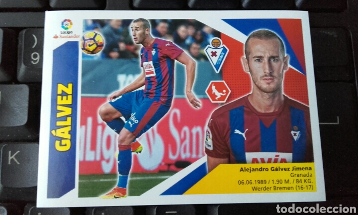 Cromos de f&uacute;tbol: CROMO 7A G&Aacute;LVEZ EIBAR 17 18 ESTE SIN PEGAR - Foto 1
