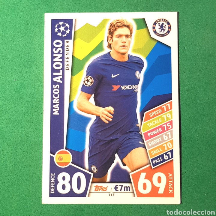 Match Attax-Ultimate 2018/19 Base # 27 Marcos Alonso-Chelsea