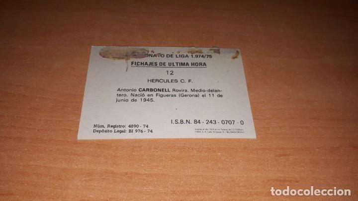 Cromos de f&uacute;tbol: Cromo carbonell - Foto 2
