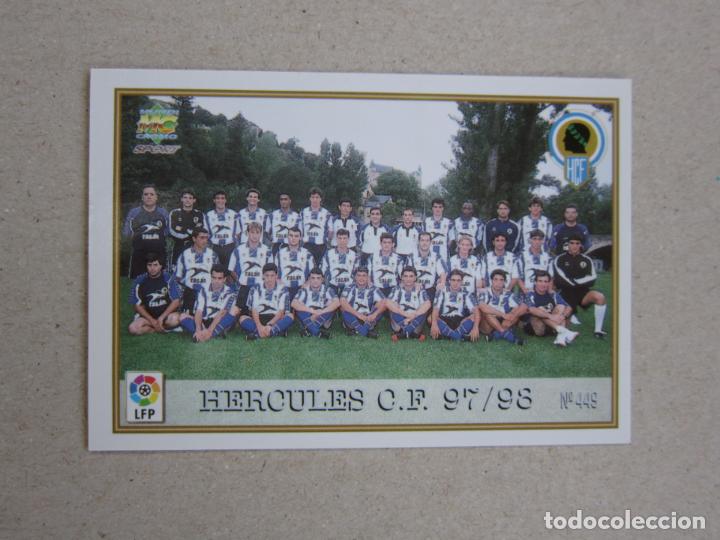 Cromos de F&uacute;tbol: MUNDICROMO FICHAS LIGA 97 98 N&ordm; 449 PLANTILLA / ESCUDO HERCULES 1997 1998 NUEVO
