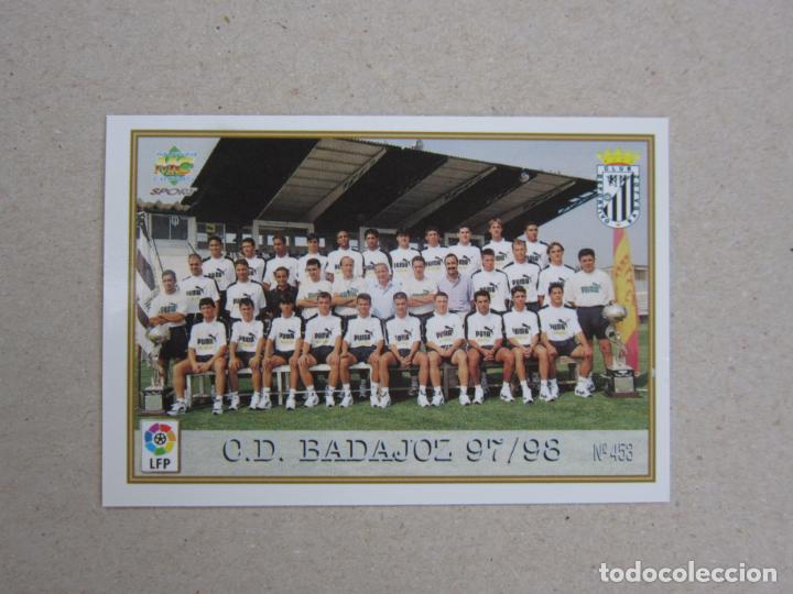 Cromos de f&uacute;tbol: MUNDICROMO FICHAS LIGA 97 98 N&ordm; 453 PLANTILLA / ESCUDO BADAJOZ 1997 1998 NUEVO