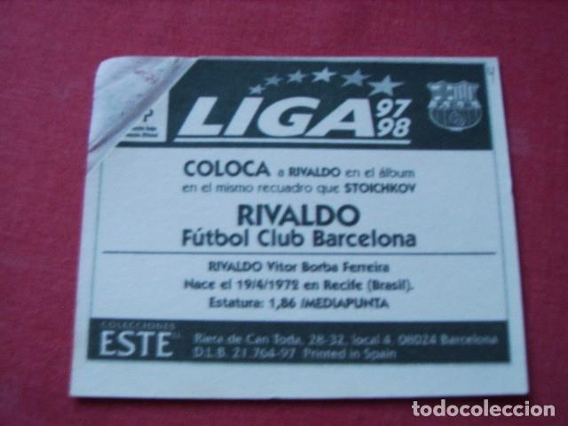 Cromos de f&uacute;tbol: ESTE 97-98 COLOCA RIVALDO BARCELONA VENTANILLA - Foto 2