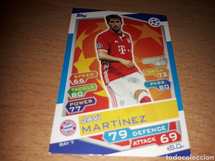 Fu&szlig;ball-Sticker: Topps match attax champions league 2016 2017 16 17 BAY 7 Javi Mart&iacute;nez Bayern de Munich