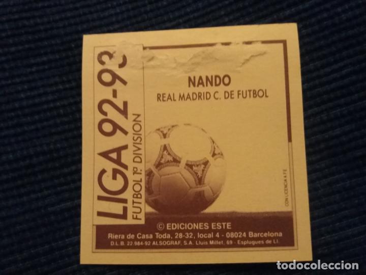 Cromos de f&uacute;tbol: 92/93 ESTE. REAL MADRID NANDO VERSI&Oacute;N - Foto 2